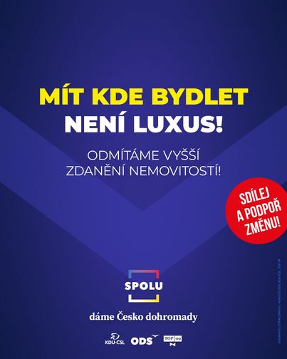 Nápad na zvýšení daně z nemovitostí je opravdu nebezpečný. Nechápu, proč by měl stát trestat někoho za to, že si pořídil bydlení. Kromě toho se vyšší zdanění promítne do ceny nájmů a jediný, kdo na to doplatí jsou právě nájemníci. To není správná cesta. My naopak chceme digitalizaci, zjednodušení stavebního řízení a nízké daně. Více na www.spolu21.cz