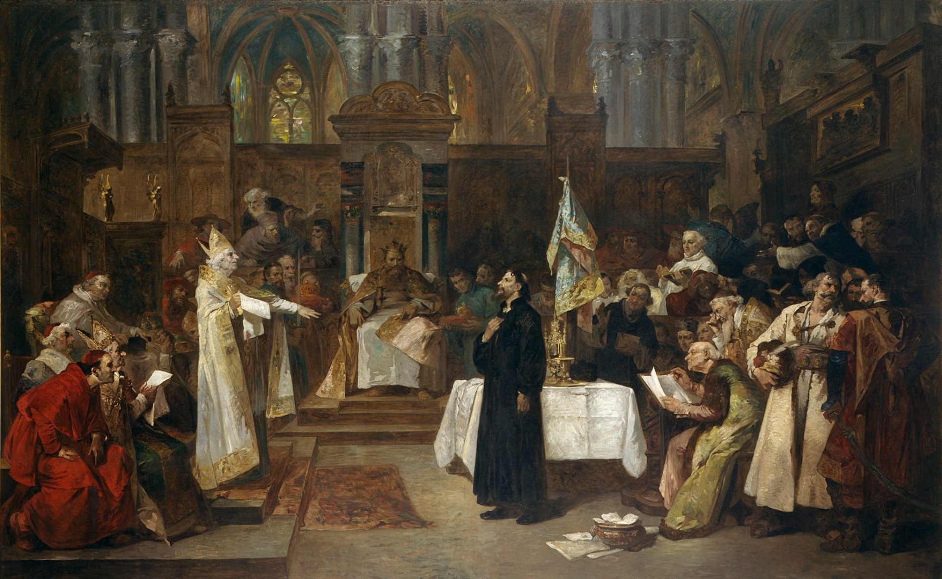 Václav Brožík – Mistr Jan Hus před koncilem Kostnickým