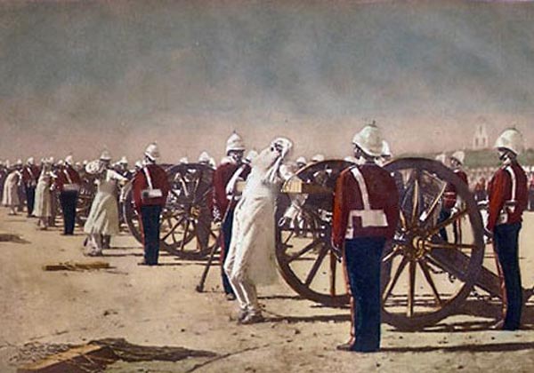 Potlačení indického povstání Brity. 1884