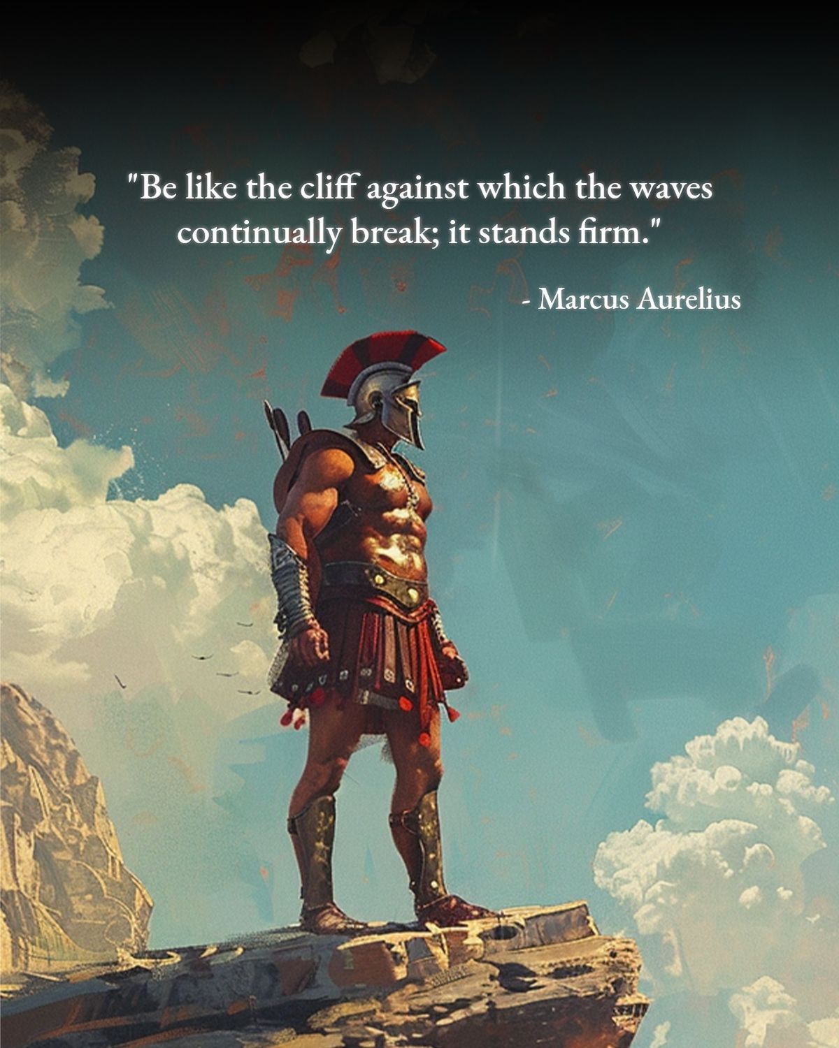 Buď jako útes, o který se neustále rozbíjejí vlny, stůj pevně. Marcus Aurelius