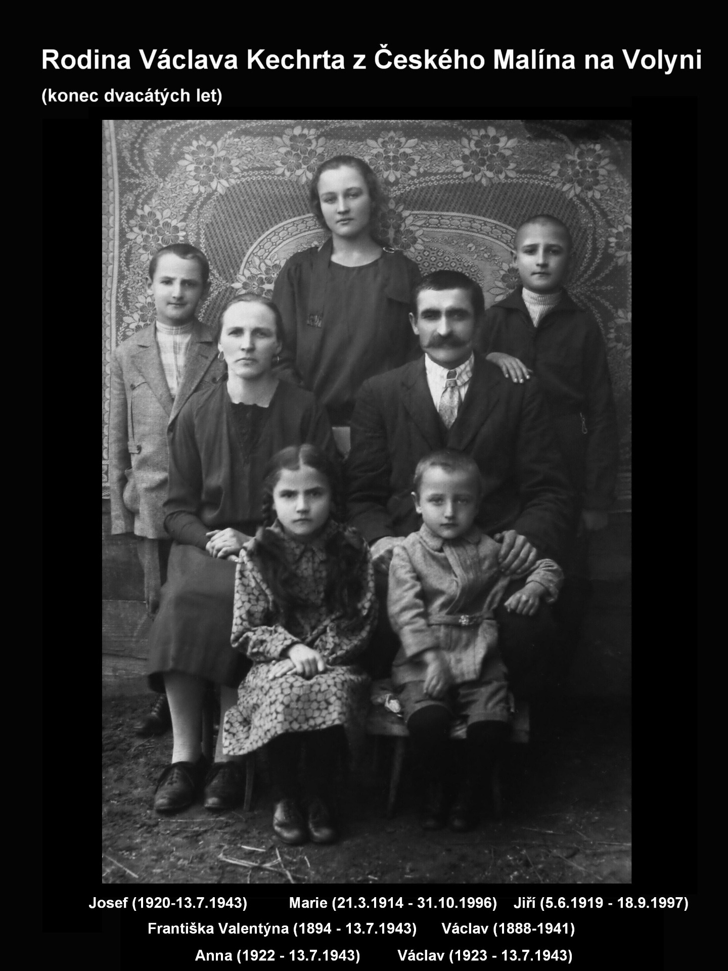 Rodina Václava Kechrta z Českého Malína. Národní archiv, f. Sdružení Čechů z Volyně a jejich přátel, nezprac.
